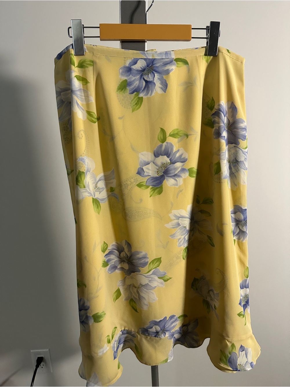Vintage Emma James Yellow Reversible Midi Skirt